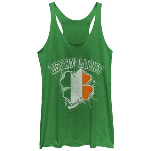 Women_s Lost Gods Getting Lucky Ireland Racerback Tank Top