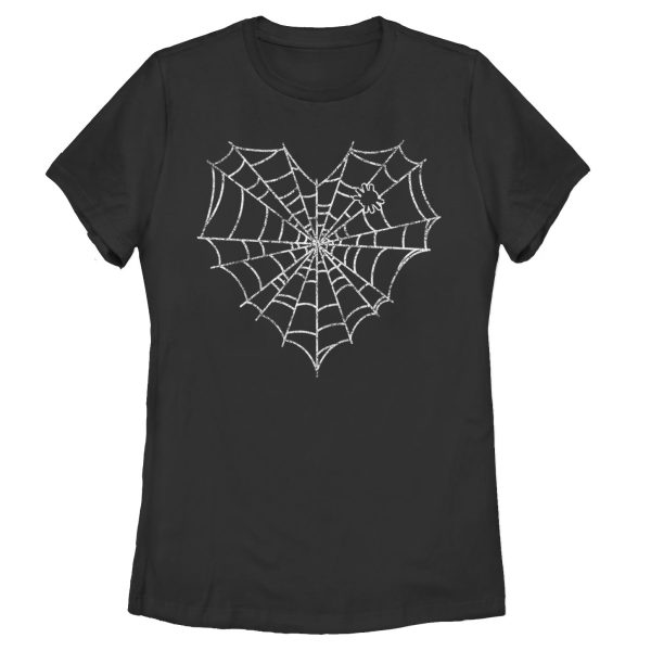 Women_s Lost Gods Halloween Heart Spider Web T-Shirt