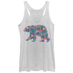 Women_s Lost Gods Hawaiian Print Bear Racerback Tank Top