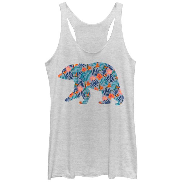 Women_s Lost Gods Hawaiian Print Bear Racerback Tank Top