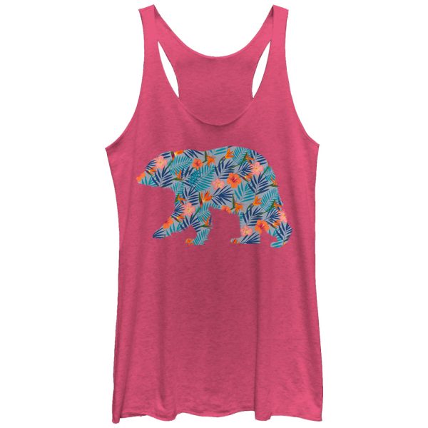 Women_s Lost Gods Hawaiian Print Bear Racerback Tank Top_5605