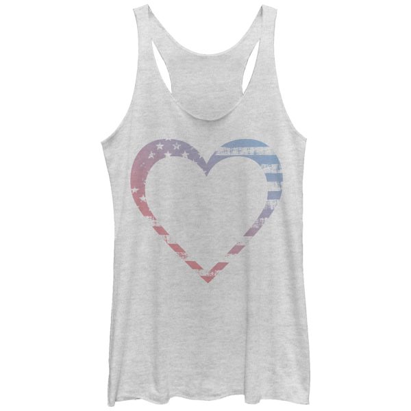 Women_s Lost Gods Heart American Flag Racerback Tank Top