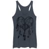 Women_s Lost Gods Heart Dream Catcher Print Racerback Tank Top