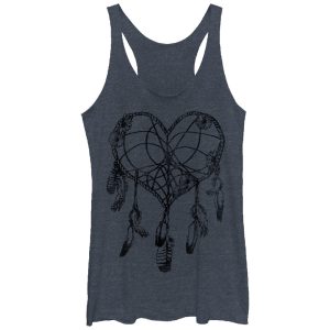 Women_s Lost Gods Heart Dream Catcher Print Racerback Tank Top