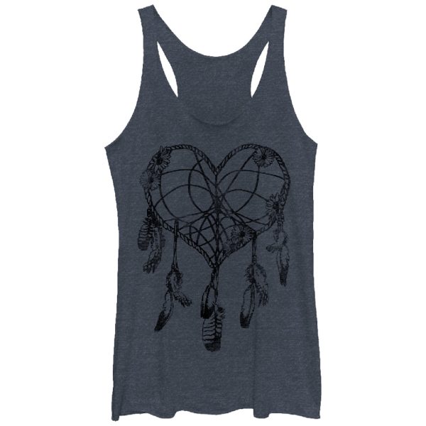 Women_s Lost Gods Heart Dream Catcher Print Racerback Tank Top