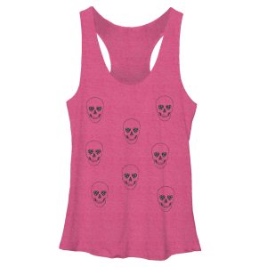 Women_s Lost Gods Heart Skull Racerback Tank Top