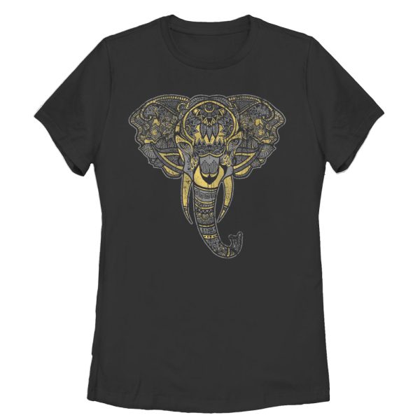 Women_s Lost Gods Henna Elephant Face T-Shirt