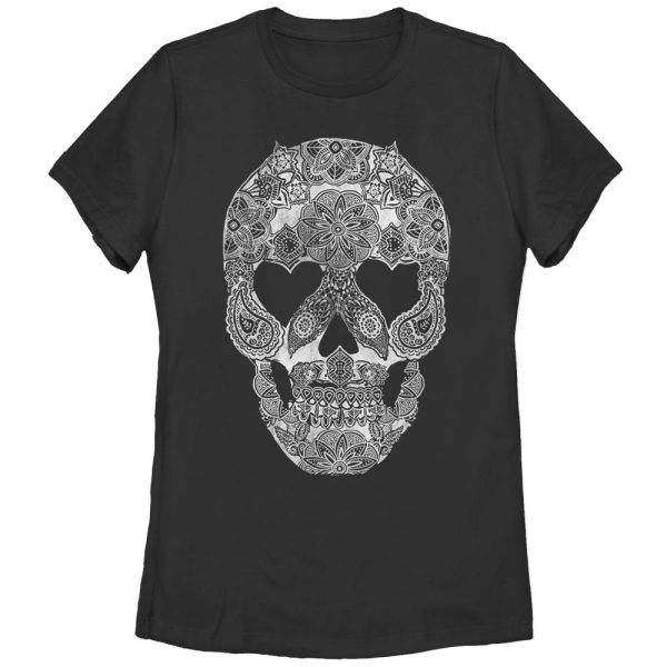 Women_s Lost Gods Henna Grinning Skull Print T-Shirt