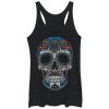 Women_s Lost Gods Henna Print Color Skull Racerback Tank Top