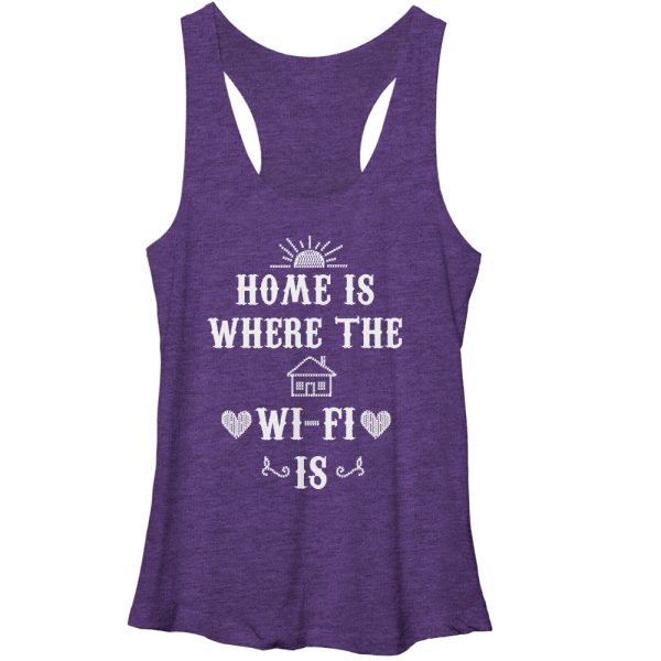 Women_s Lost Gods Home is Where the Wi-Fi Is Racerback Tank Top