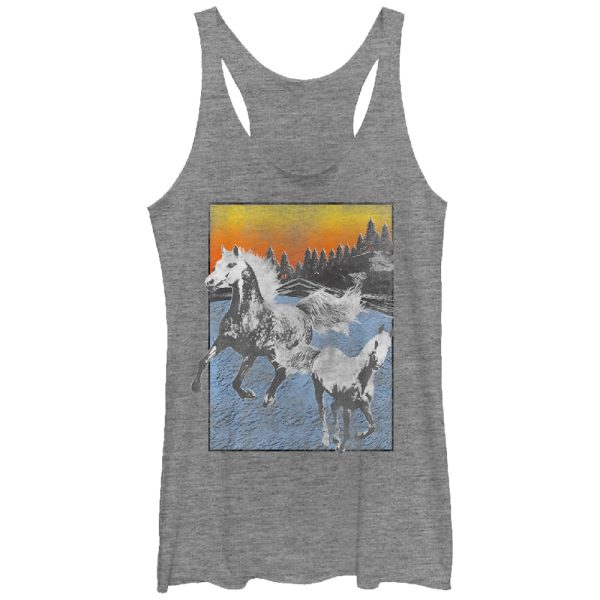 Women_s Lost Gods Horses Racerback Tank Top