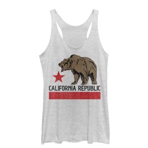 Women_s Lost Gods Hungry California Republic Bear Racerback Tank Top