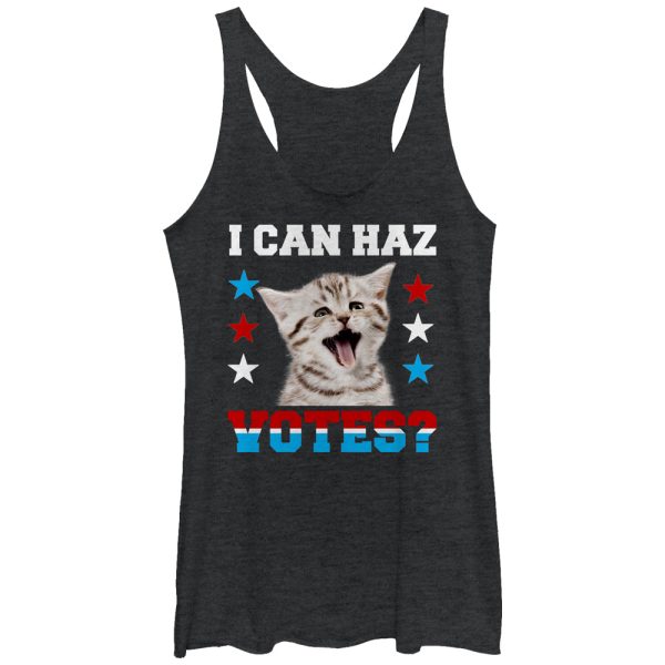 Women_s Lost Gods I Can Haz Votes Cat Racerback Tank Top