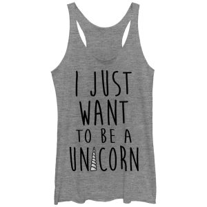 Women_s Lost Gods I Just Want to be a Unicorn Racerback Tank Top