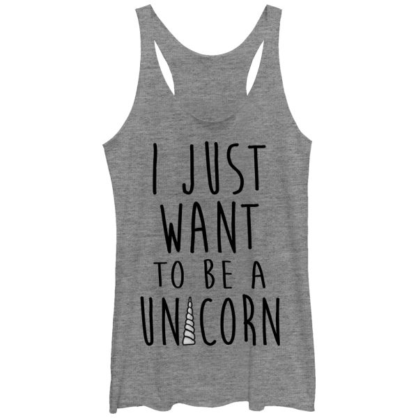 Women_s Lost Gods I Just Want to be a Unicorn Racerback Tank Top