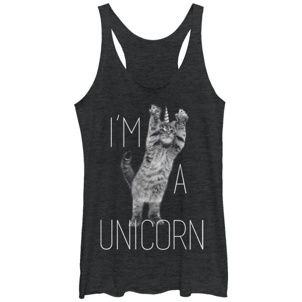 Women_s Lost Gods I_m a Unicorn Cat Racerback Tank Top