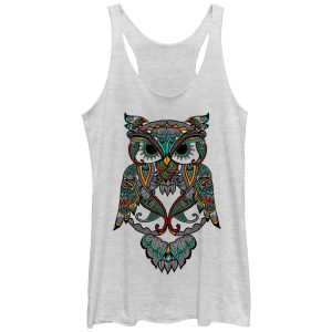 Women_s Lost Gods Indy Henna Owl Racerback Tank Top