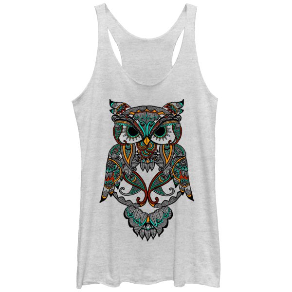 Women_s Lost Gods Indy Henna Owl Racerback Tank Top