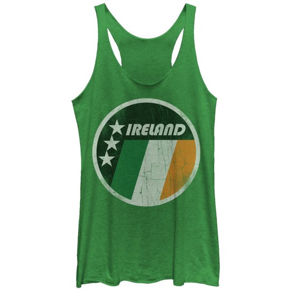 Women_s Lost Gods Ireland Flag Circle Racerback Tank Top