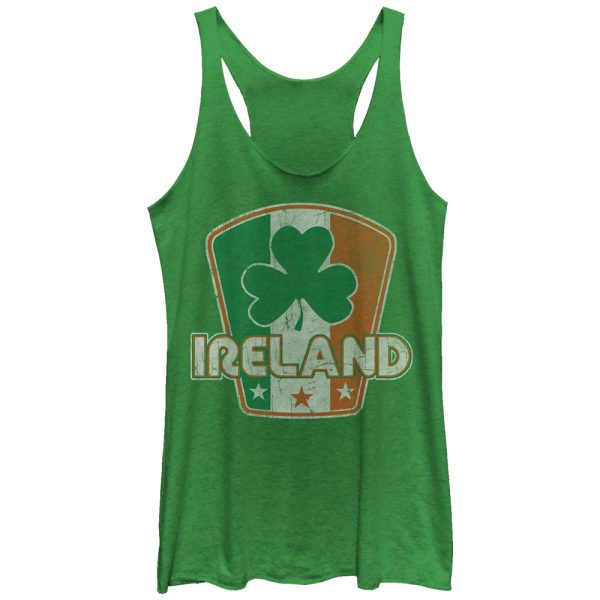 Women_s Lost Gods Ireland Flag Clover Racerback Tank Top