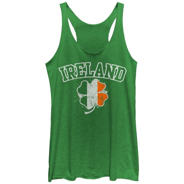 Women_s Lost Gods Ireland Flag Shamrock Racerback Tank Top