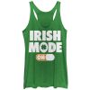 Women_s Lost Gods Irish Mode On Racerback Tank Top