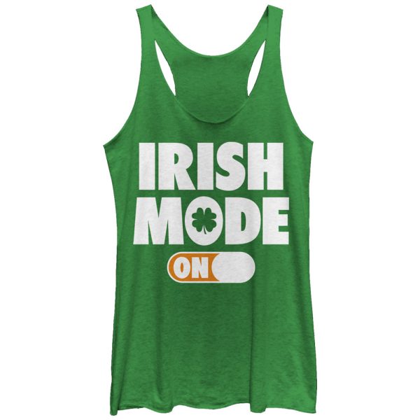 Women_s Lost Gods Irish Mode On Racerback Tank Top