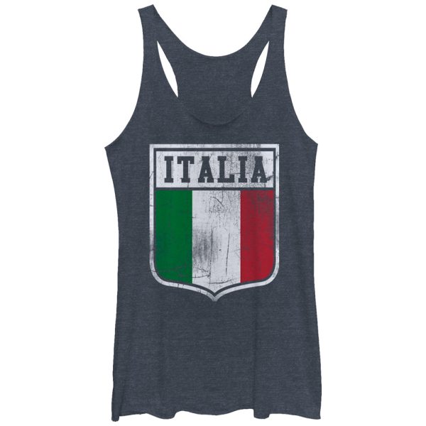 Women_s Lost Gods Italy Flag Crest Racerback Tank Top