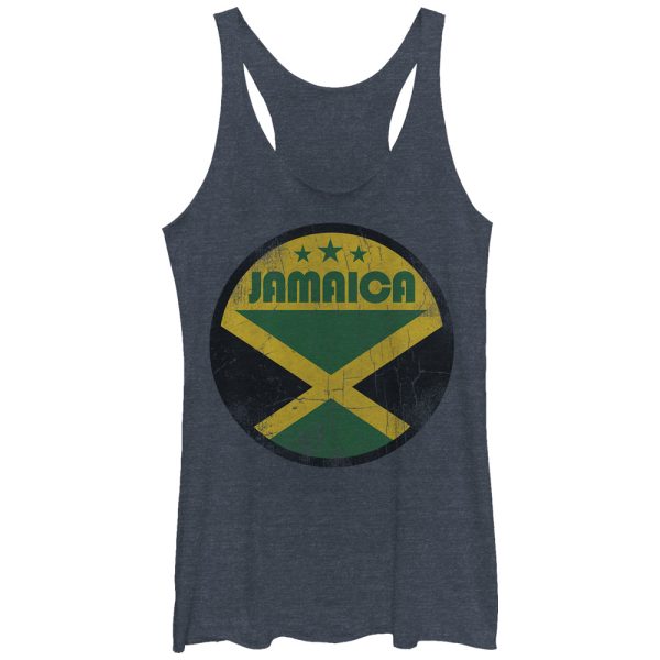 Women_s Lost Gods Jamaica Flag Circle Racerback Tank Top