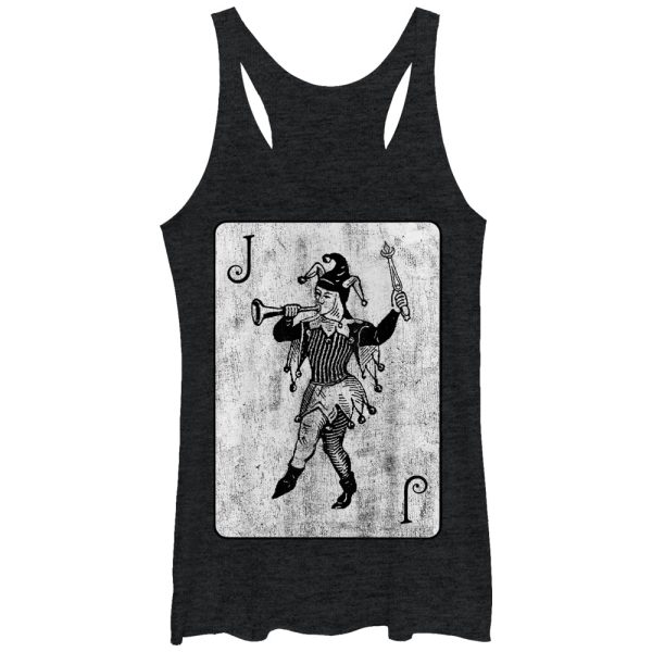 Women_s Lost Gods Joker Card Racerback Tank Top