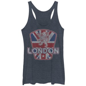 Women_s Lost Gods London Union Jack Lion Racerback Tank Top