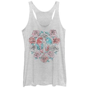 Women_s Lost Gods Love Bird Heart Racerback Tank Top