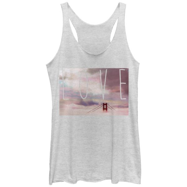 Women_s Lost Gods Love San Franciscoen Gate Bridge Racerback Tank Top