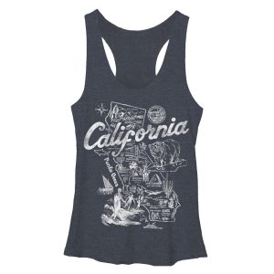 Women_s Lost Gods Map of California Racerback Tank Top