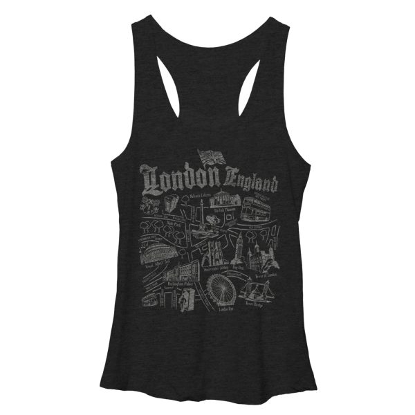 Women_s Lost Gods Map of London Racerback Tank Top