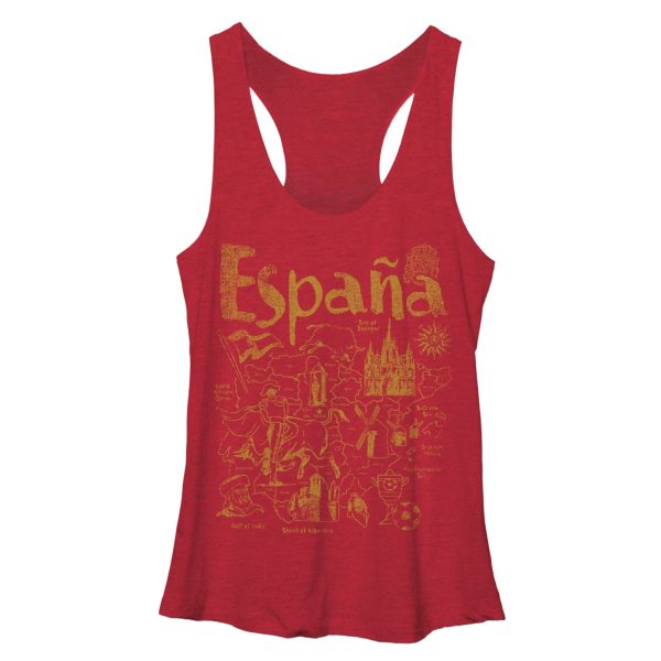 Women_s Lost Gods Map of Spain Racerback Tank Top