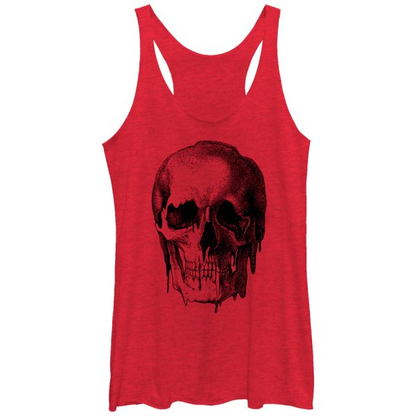 Women_s Lost Gods Melting Print Skull Racerback Tank Top