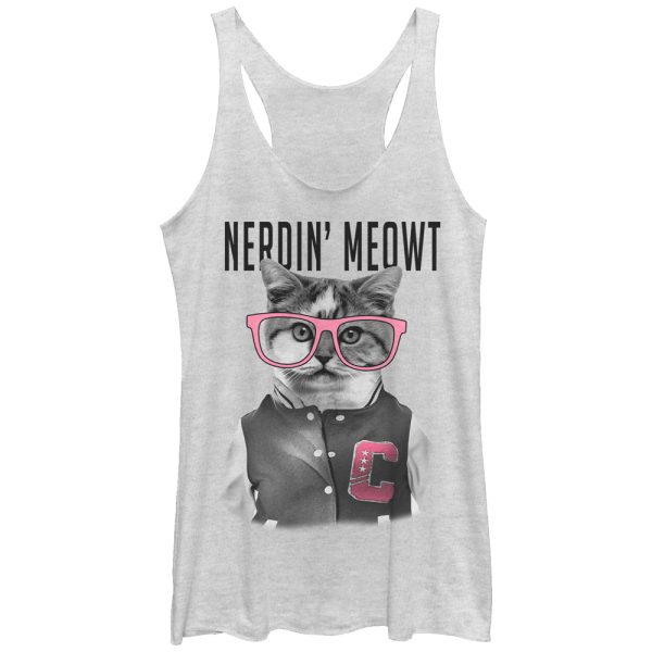 Women_s Lost Gods Nerdin Meowt Kitten Racerback Tank Top