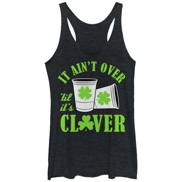 Women_s Lost Gods Not Over Until It_s Clover Ireland Racerback Tank Top