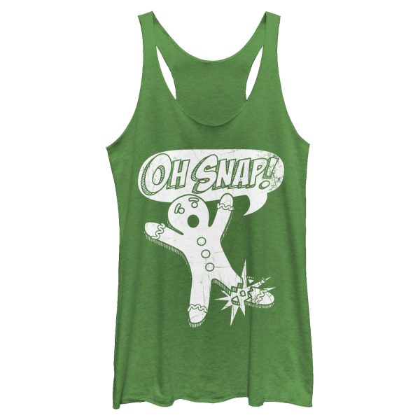 Women_s Lost Gods Oh Snap Gingerbread Man Racerback Tank Top