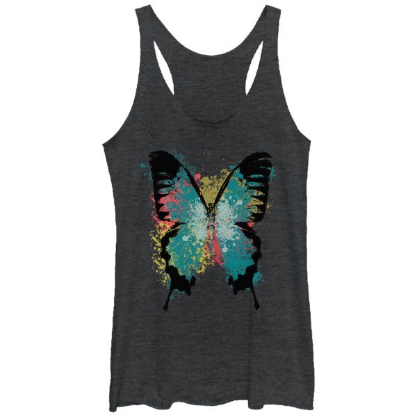 Women_s Lost Gods Paint Splatter Butterfly Racerback Tank Top