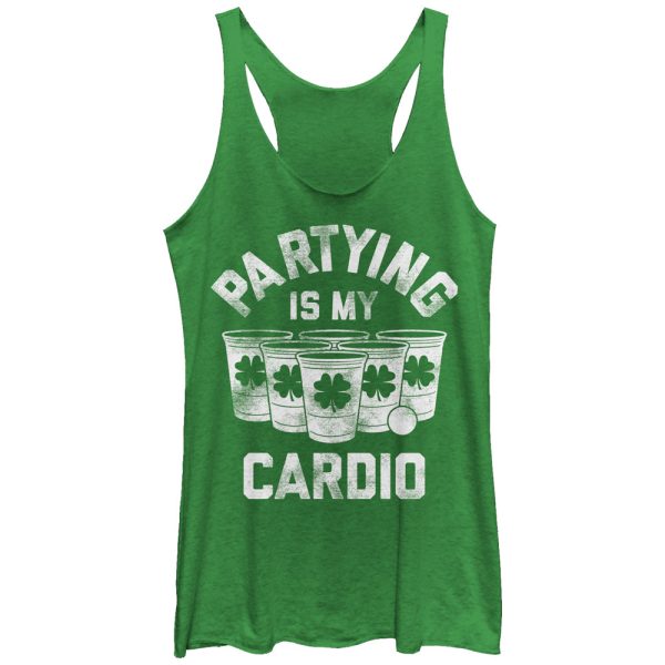 Women_s Lost Gods Partying is My Cardio Racerback Tank Top