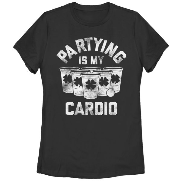 Women_s Lost Gods Partying is My Cardio T-Shirt