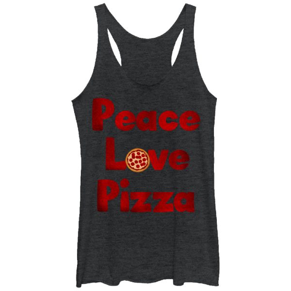 Women_s Lost Gods Peace Love Pizza Racerback Tank Top