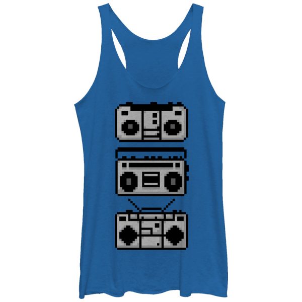 Women_s Lost Gods Pixelated Boombox Racerback Tank Top