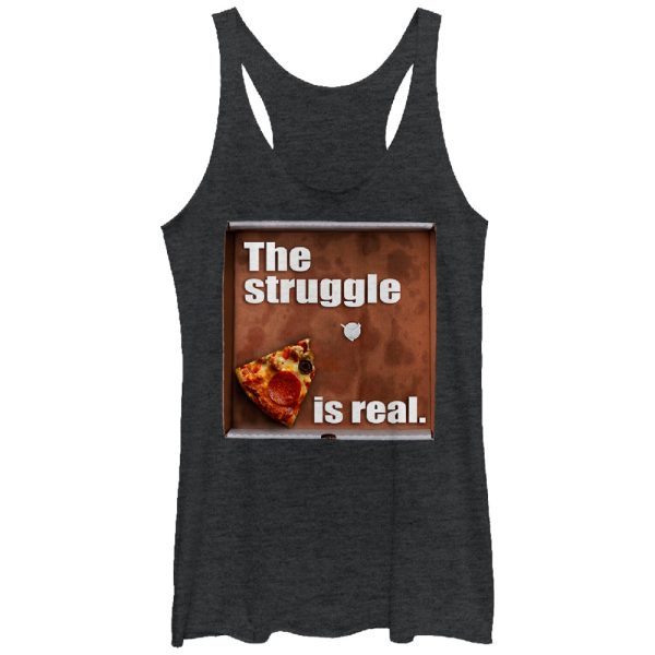 Women_s Lost Gods Pizza Struggle is Real Racerback Tank Top