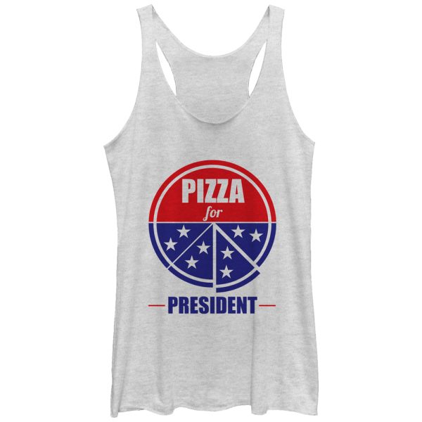 Women_s Lost Gods Pizza for President Racerback Tank Top