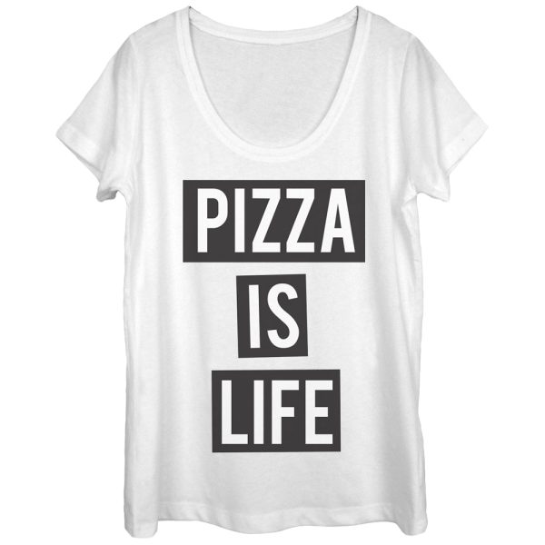 Women_s Lost Gods Pizza is Life Scoop Neck