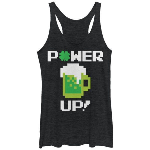 Women_s Lost Gods Power Up Beer Racerback Tank Top