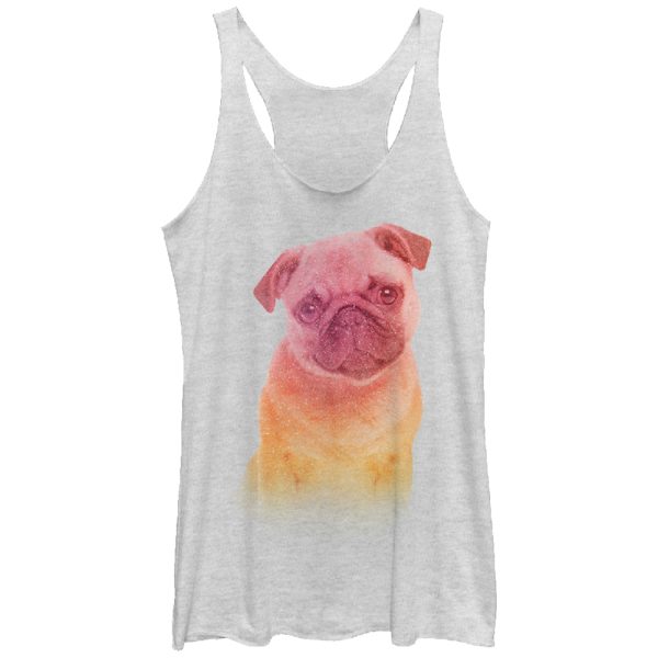 Women_s Lost Gods Rainbow Pug Racerback Tank Top